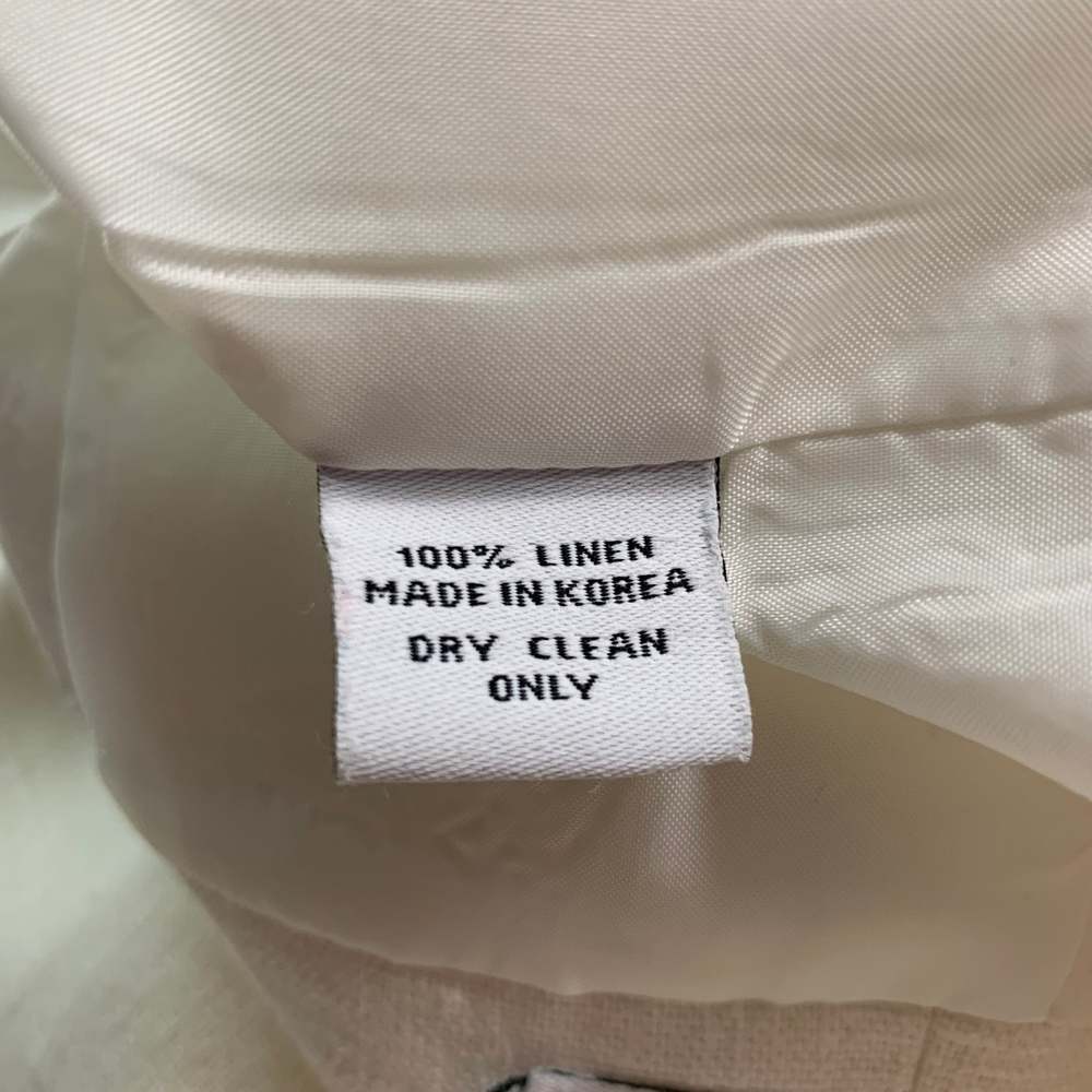 EMANUEL UNGARO Cream Linen Nautical Dress Pants - Picture 5 of 5